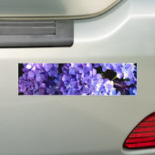 深いエレガント紫フローラ花あじさい バンパーステッカー (車上)