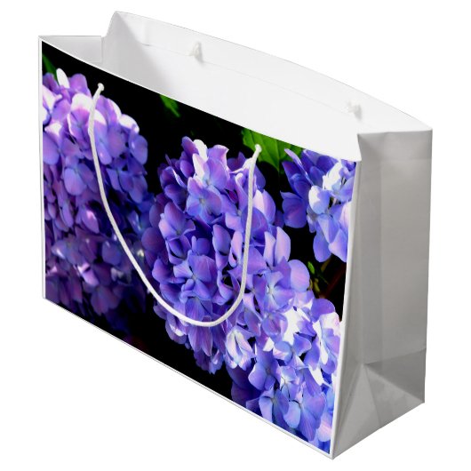 深いエレガント紫花模様 ラージペーパーバッグ (裏面アングル)