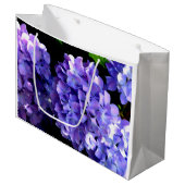 深いエレガント紫花模様 ラージペーパーバッグ (正面アングル)