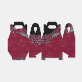 深いエレガント赤と黒の冬の結婚式 フェイバーボックス (折り畳みなし)