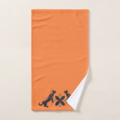 深いオレンジアンドスカンジナビアデザイン バスタオルセット (ハンドタオル)