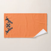 深いオレンジアンドスカンジナビアデザイン バスタオルセット (ハンドタオル)