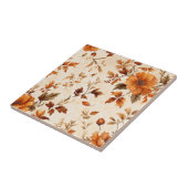 深いオレンジアンバーヴィンテージフローラ秋のパターン タイル (側面)