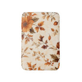 深いオレンジアンバーヴィンテージフローラ秋のパターン バスマット (正面縦)