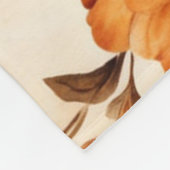 深いオレンジアンバーヴィンテージフローラ秋のパターン フリースブランケット (角)