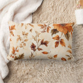 深いオレンジアンバーヴィンテージフローラ秋のパターン ランバークッション (ブランケット)