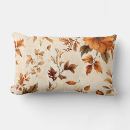 深いオレンジアンバーヴィンテージフローラ秋のパターン ランバークッション