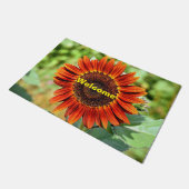 深いオレンジサンフラワーウェルカムマット ドアマット (アングル)