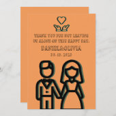 深いオレンジ結婚式招待状 招待状 (正面/裏面)