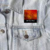 深いオレンジ色の抽象的な背景アート「炎」 缶バッジ (インサイチュ)