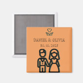 深いオレン結婚ジュ マグネット (正面/裏面)