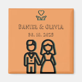 深いオレン結婚ジュ マグネット