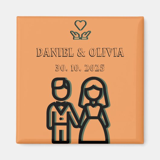 深いオレン結婚ジュ マグネット (正面)