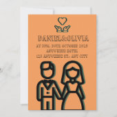 深いオレン結婚ジュ 招待状 (正面)