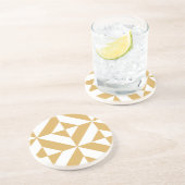 深いカッコいい金ゴールド幾何学的Decoキューブパターン コースター (側面)