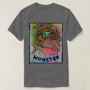 深いカラフルシーモンスターアートペンスケッチTシャツ Tシャツ