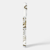 深いカーキトリムオンビッグ白フラワーズモノグラム Case-Mate iPhoneケース (裏面 / 右)