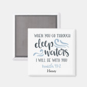 深いクラシックウォーターズクリスチャン聖書聖句 マグネット (正面/裏面)