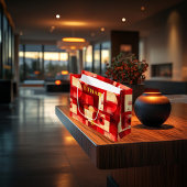 深いクリムゾン抽象芸術幾何学 ラージペーパーバッグ