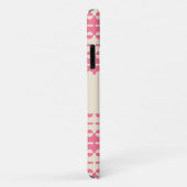 深いクリームストライプとサーモンピンクのプリーツの Case-Mate iPhoneケース (裏面/右)