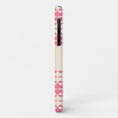 深いクリームストライプとサーモンピンクのプリーツの Case-Mate iPhoneケース (裏面/左)