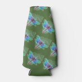 深いグリーンと抽象芸術数々の色トンボ ボトルクーラー (正面)