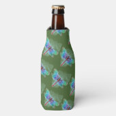 深いグリーンと抽象芸術数々の色トンボ ボトルクーラー (ボトル正面)