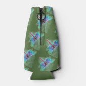 深いグリーンと抽象芸術数々の色トンボ ボトルクーラー (裏面)