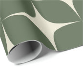 深いグリーンアイボリーミッドセンチュリーモダンボエレガントホ ラッピングペーパー (ロールコーナー)