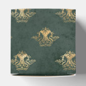 深いグリーンアンド金ゴールドヴィンテージドラゴン フェイバーボックス (上部)