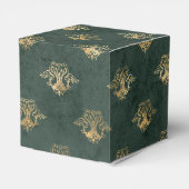 深いグリーンアンド金ゴールドヴィンテージドラゴン フェイバーボックス (裏面サイド)