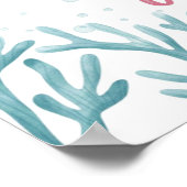 深いグリーンターコイズラブカスタマイズ ポスター (角)