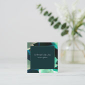 深いグリーンフローラ名刺 スクエア名刺 (スタンド正面)