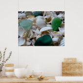 深いグリーンプリント ポスター (キッチン)