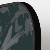 深いグリーンヴィンテージフローラ静止時スタイリッシュ ピックルボールラケット (左詳細)