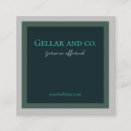 深いグリーン名刺 スクエア名刺