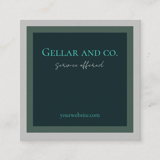 深いグリーン名刺 スクエア名刺 (正面)