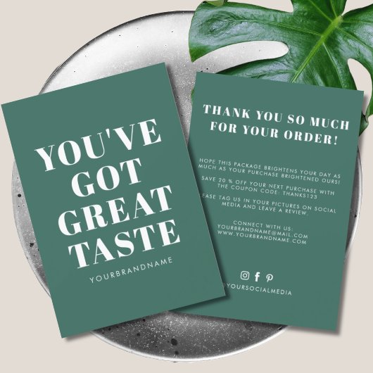 深いグリーン得素晴らしユーザ サンキューカード