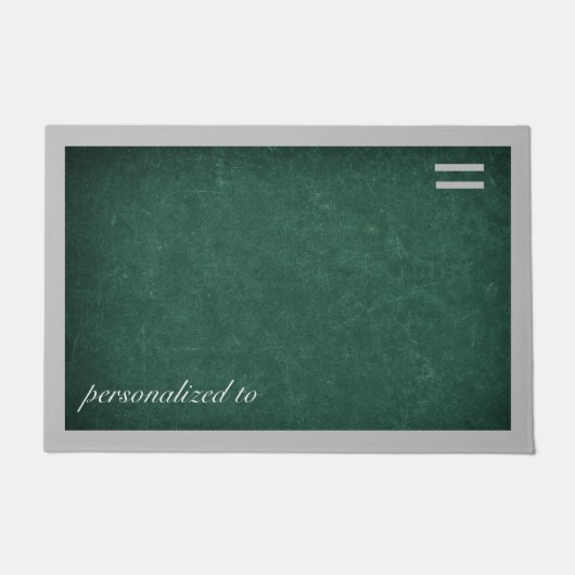 深いグリーン(グレー縁どカスタム) ドアマット (正面)