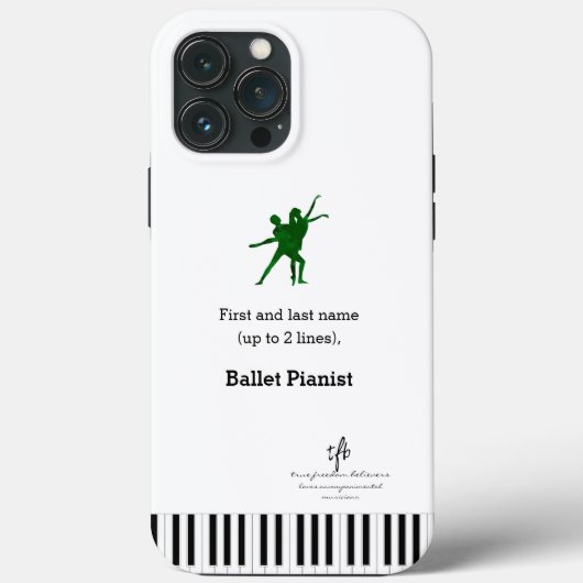 深いグリーンI PDDバレエピアニスト Case-Mate iPhoneケース (裏面)