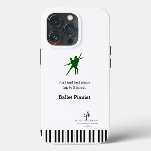 深いグリーンI PDDバレエピアニスト Case-Mate iPhoneケース (裏面)