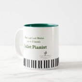 深いグリーンI PDDホワイトバレエピアニストのパーズ。2対 ツートーンマグカップ (正面左)