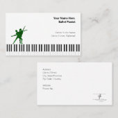 深いグリーンI PDDホワイトバレエピアニスト 名刺 (正面/裏面)