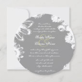 深いグレイ&ライムヴィンテージフラワー結婚式招待状 招待状 (正面)
