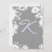 深いグレーイエロー薄紫フラワー結婚式招待状 招待状 (裏面)