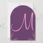 深いグレープサンゴ薄紫フラワー結婚式招待状 招待状 (裏面)