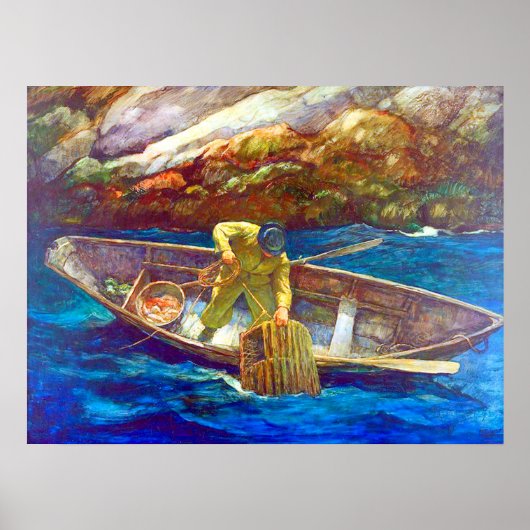 深いコーブロブスターマンN. C. Wyeth ca. 1938 ポスター (正面)