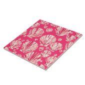 深いコーラルアンドパステルピンクシーシェル タイル (側面)