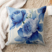 深いサファイアブルーウォーター色 クッション (ブランケット)