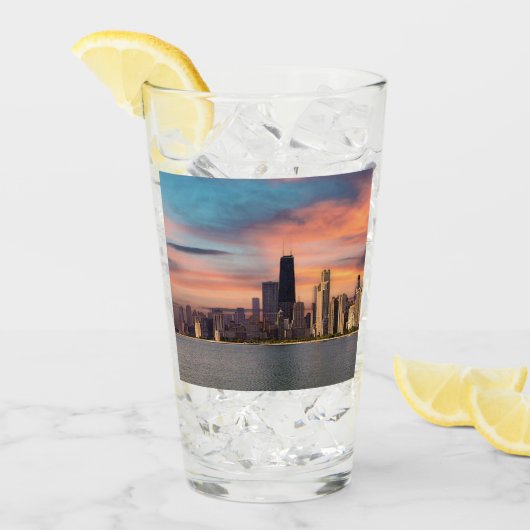 深いサンセットシカゴ タンブラーグラス (アイス正面)